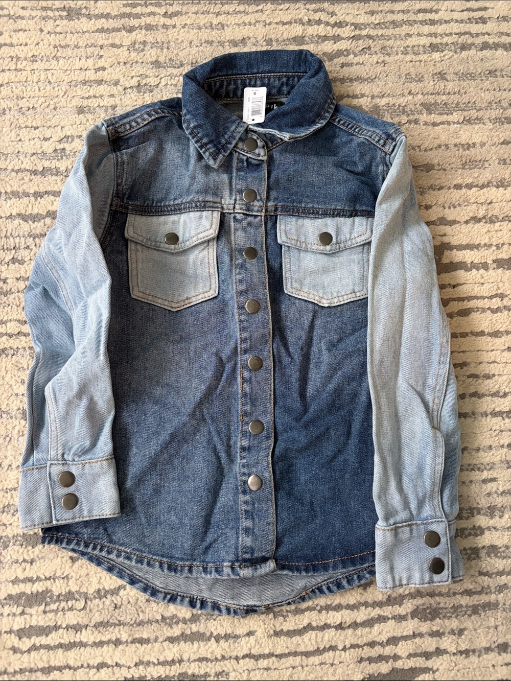 kidpik Two-Tone Blue Denim Jacket